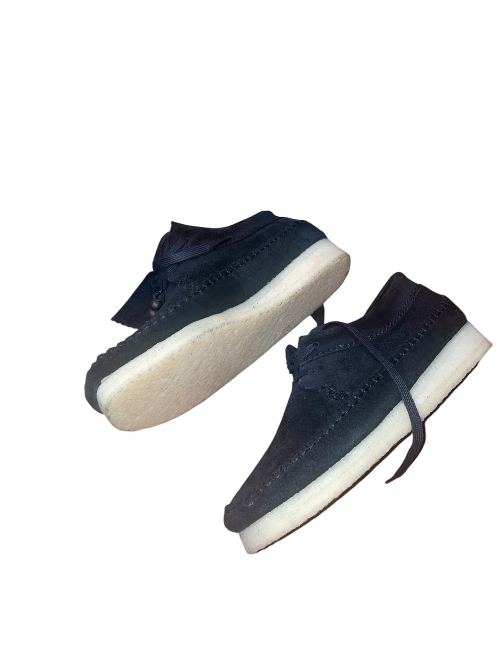 Clarks Weaver Black Suede Oxfords & Lace Ups Casual Shoes - Picture 5 of 6